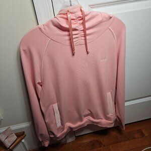 Reebok Pink Hoodie Drawstring Pockets Womens Size M